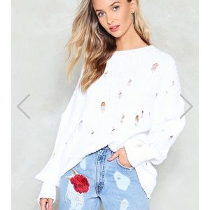 Nastygal Distressed Sweater